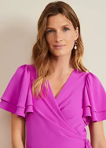 Gian Magenta Wrap Midi Dress by Phase Eight | Look Again