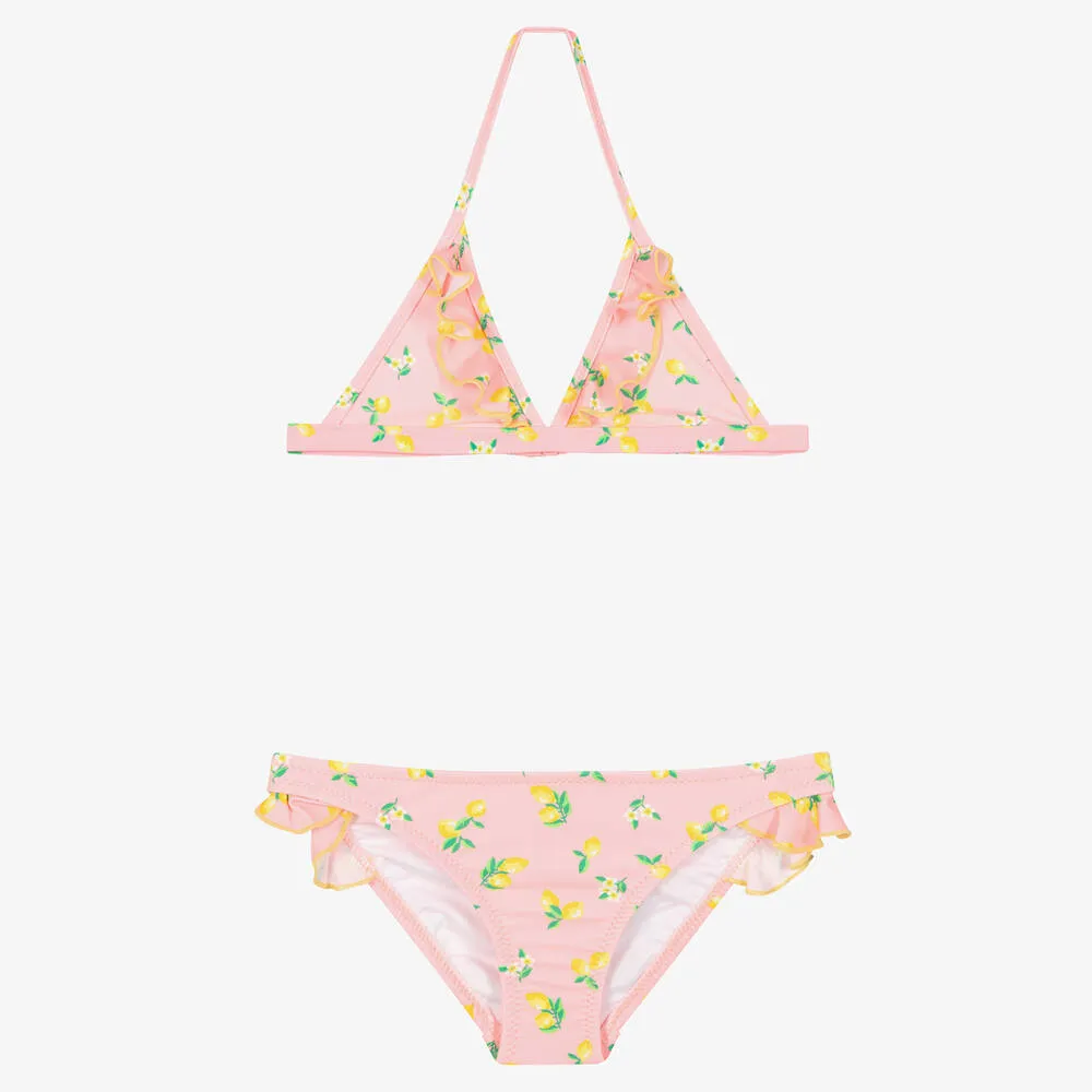 Girls Pink Lemon Blossom Bikini 