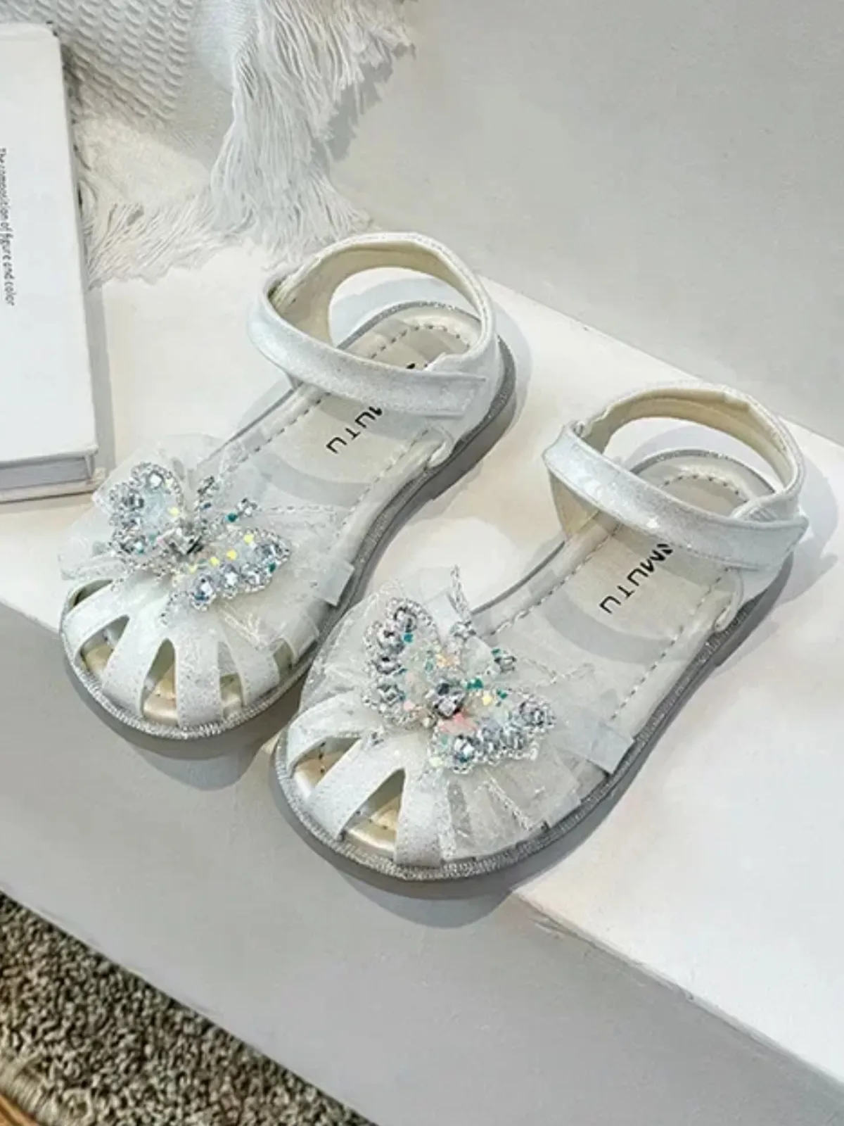 Girls Sparkly Butterfly Sandals By Liv and Mia