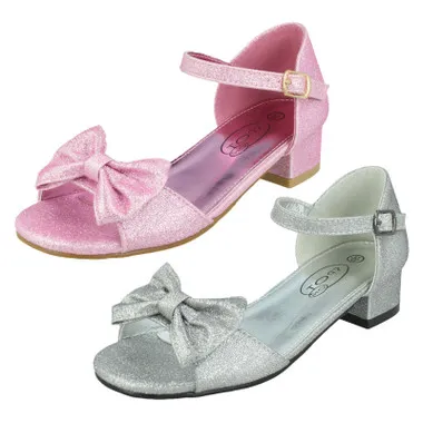 Girls Spot On Bow Trim Sandals H1R116