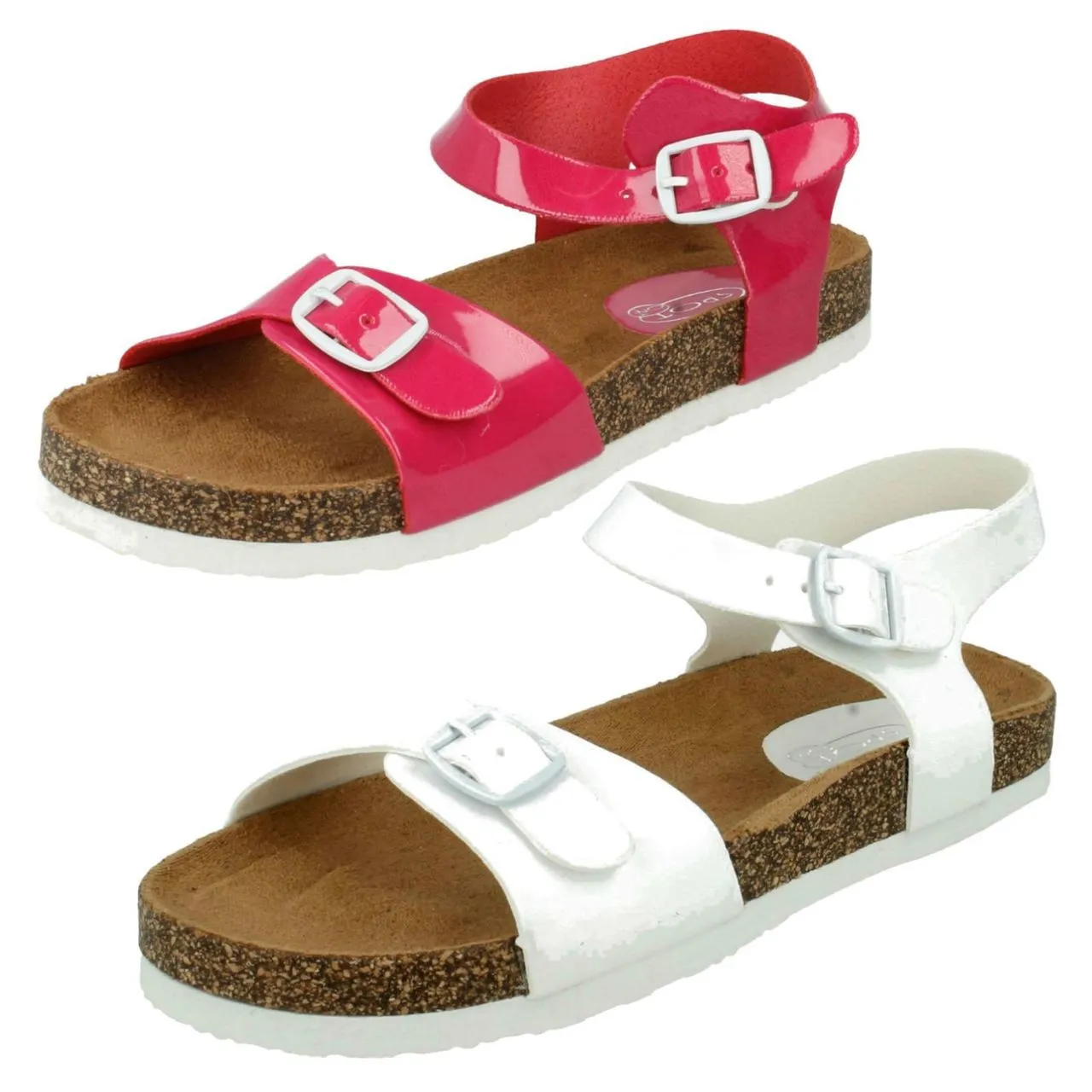 Girls Spot On Synthetic Buckle Fastening Sandals