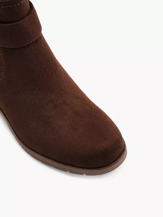 Graceland  Brown Heeled Chelsea Boot with Buckle Detail