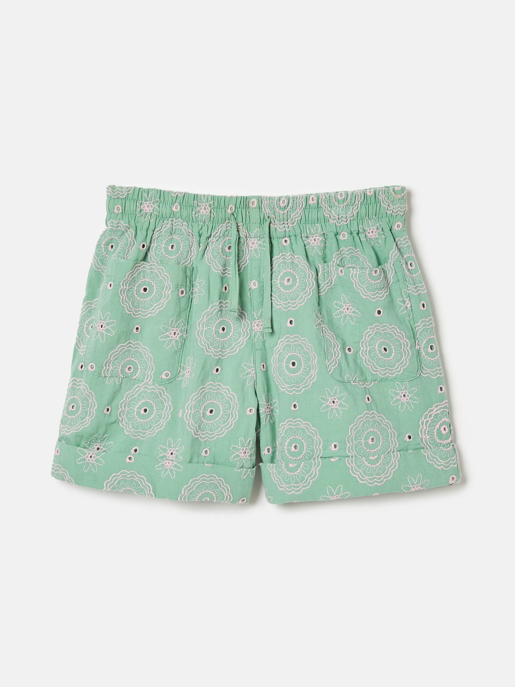 Green Woven Shorts