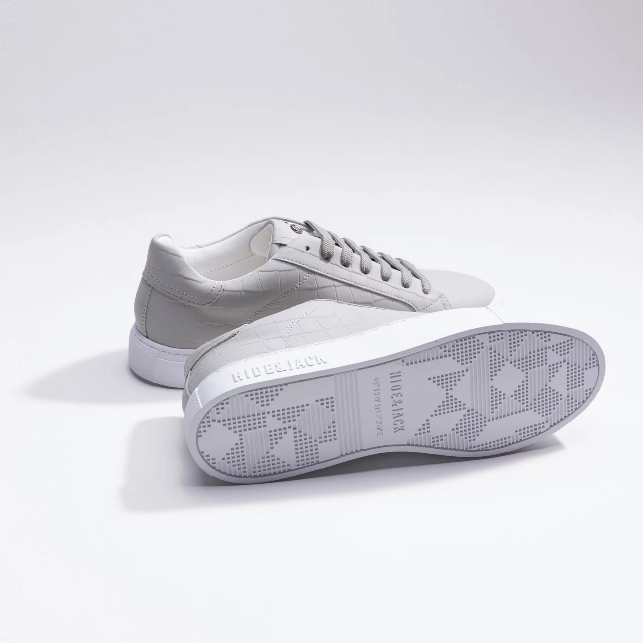 HIDE AND JACK Essence Leather Trainers - Grey