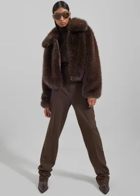 Hope Faux Fur Jacket - Brown