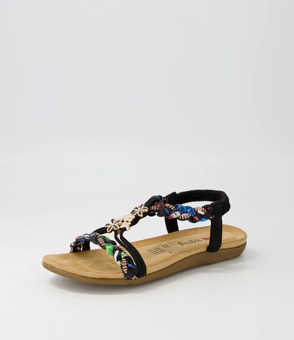 I LOVE BILLY Frose Black Multi Sandals