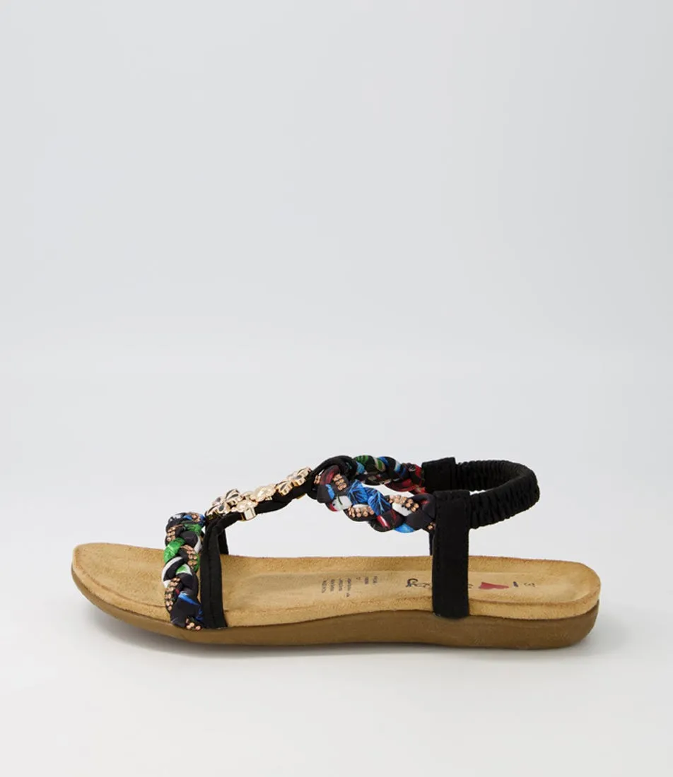 I LOVE BILLY Frose Black Multi Sandals