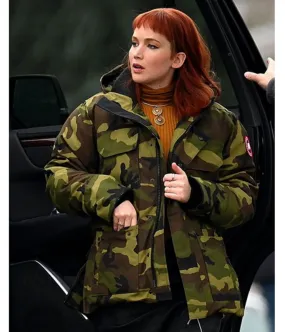 Jennifer Lawrence Don’t Look Up Cotton Camo Jacket