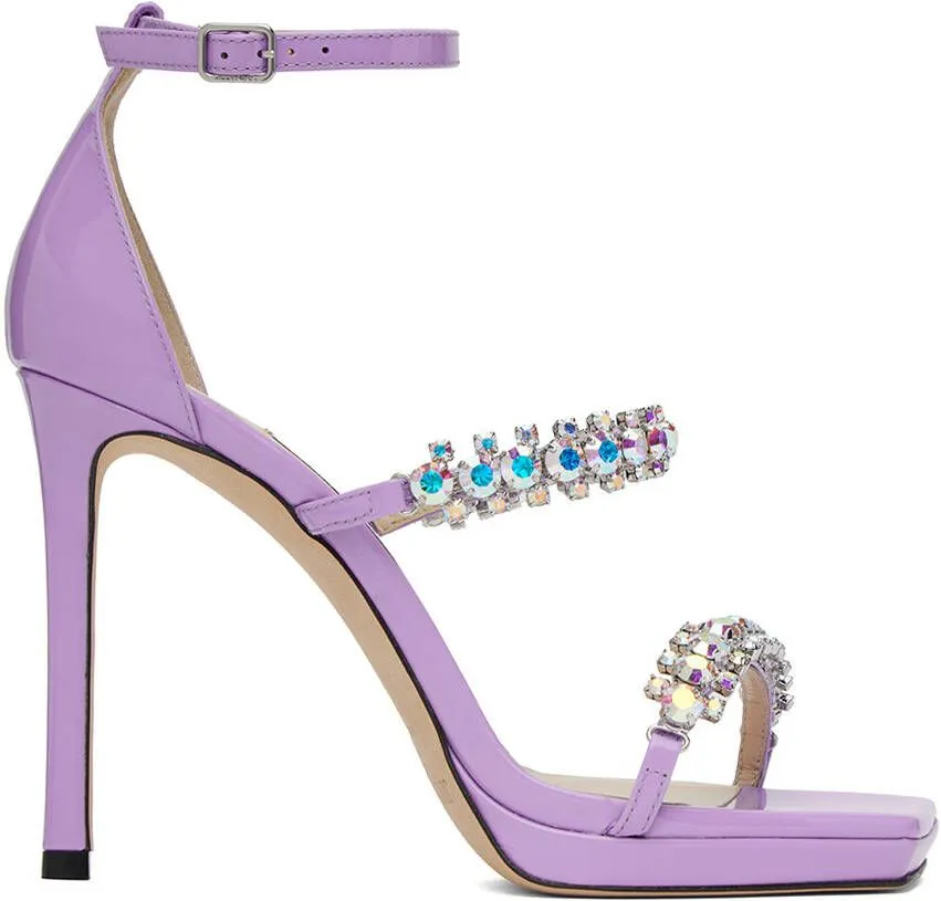 Jimmy Choo Purple Bing 100 Heeled Sandals