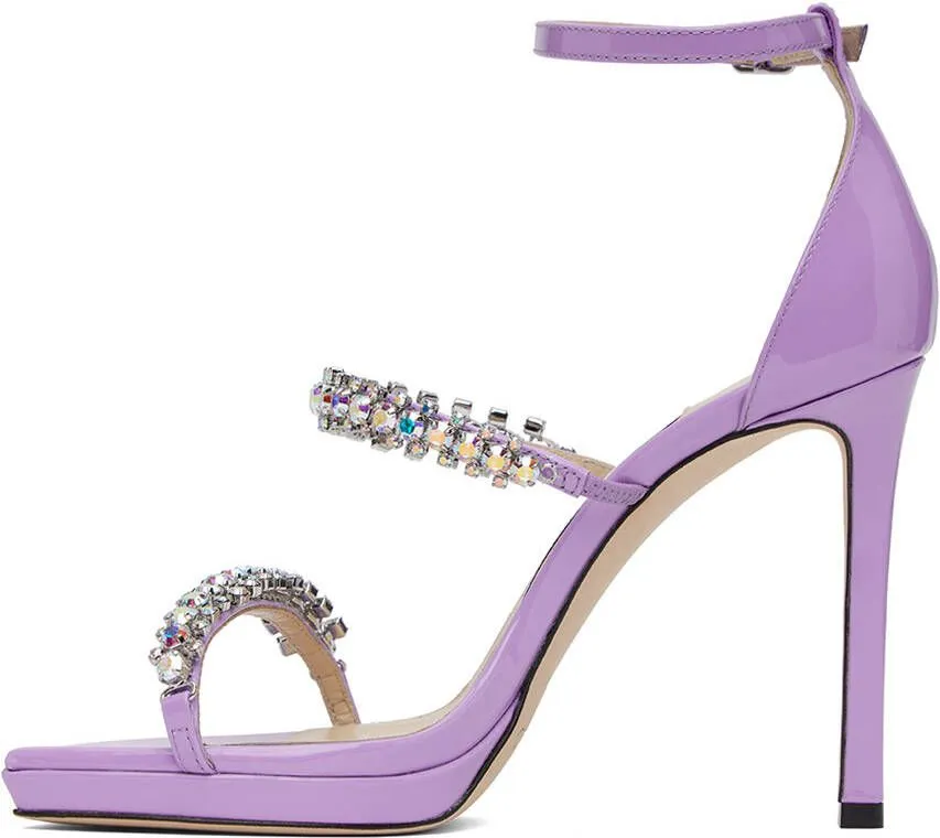 Jimmy Choo Purple Bing 100 Heeled Sandals