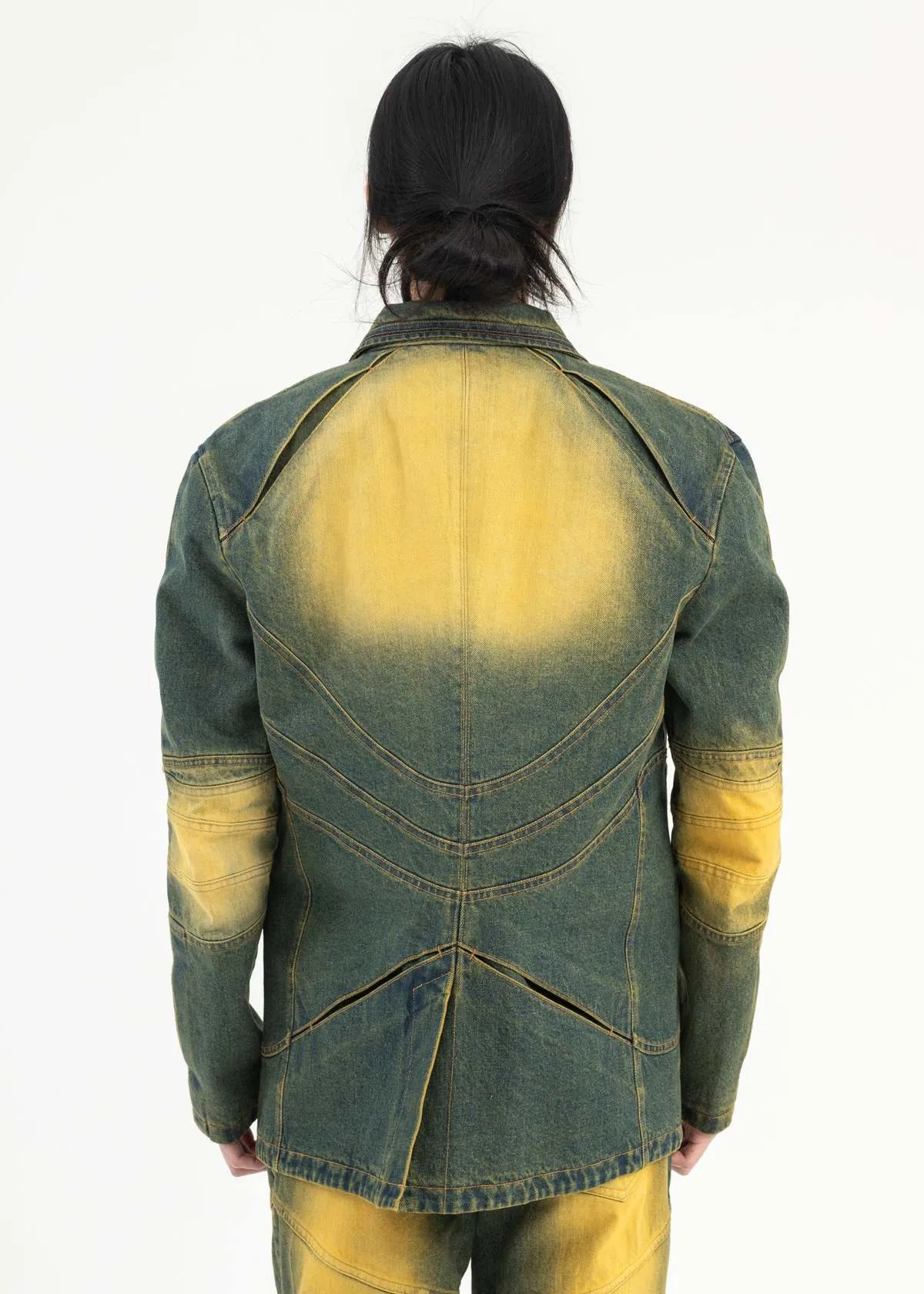 Juntae Kim Gather Slashed Washing Tailored Jacket - Washed Green