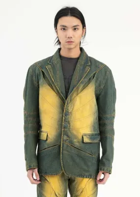 Juntae Kim Gather Slashed Washing Tailored Jacket - Washed Green