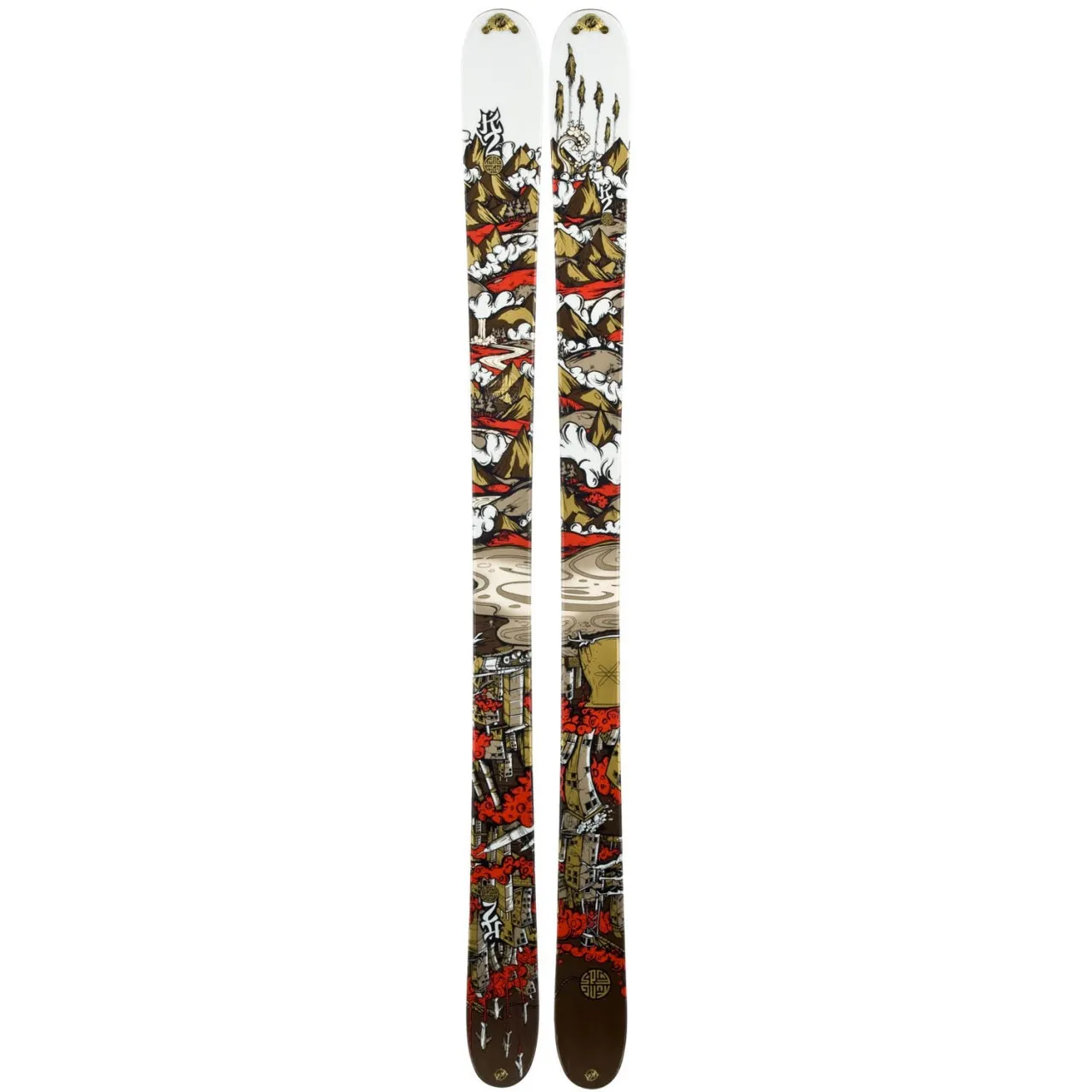 K2 Kung Fujas Skis with Marker Griffon SchizoFrantic Bindings 2011