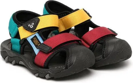 Miki House colour-block panel sandals Multicolour