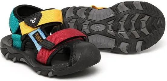 Miki House colour-block panel sandals Multicolour