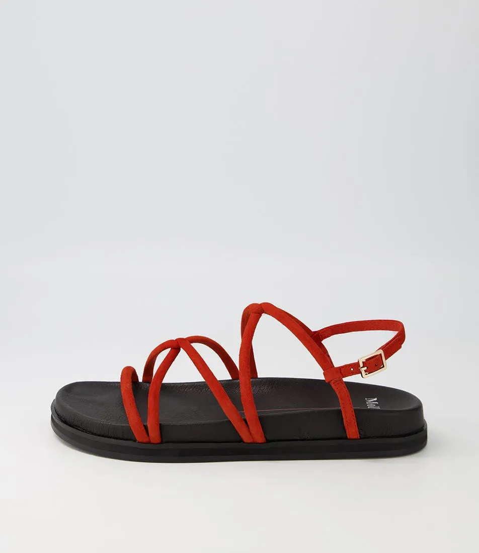 MOLLINI Hamar Burnt Orange Black Suede Sandals