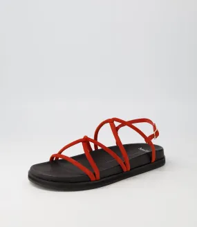 MOLLINI Hamar Burnt Orange Black Suede Sandals