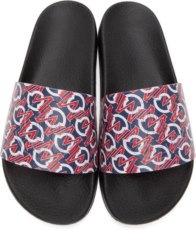 Moncler Black & Red Logo Basile Slides