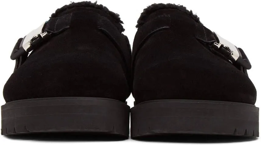 Moncler Black Suede Mon Mule Slides