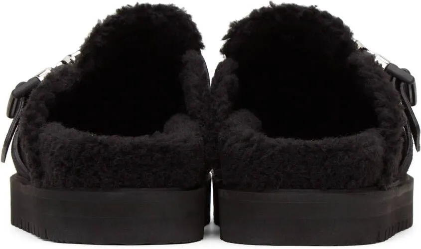 Moncler Black Suede Mon Mule Slides