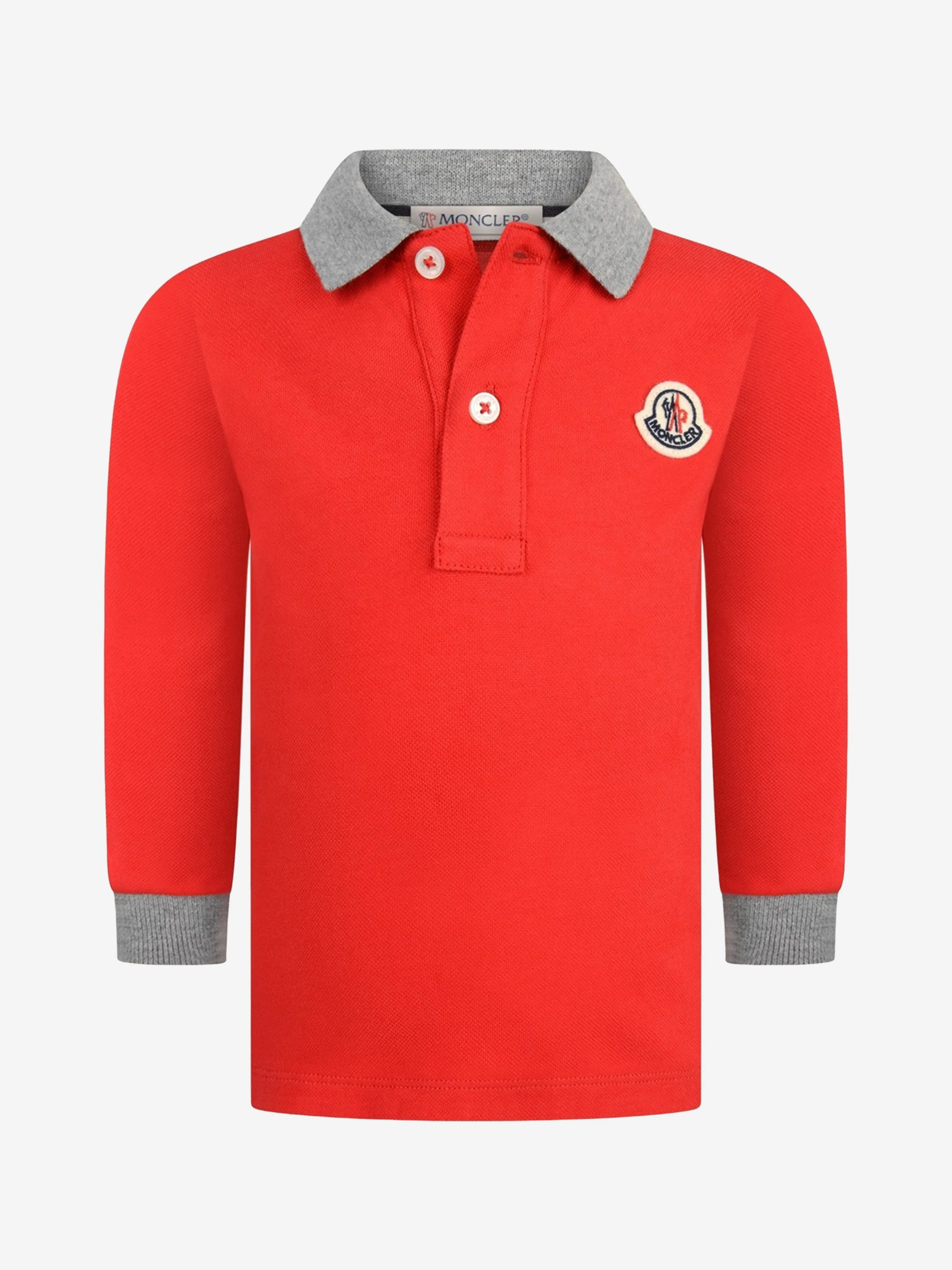 Moncler Enfant Baby Boys & Grey Polo Top