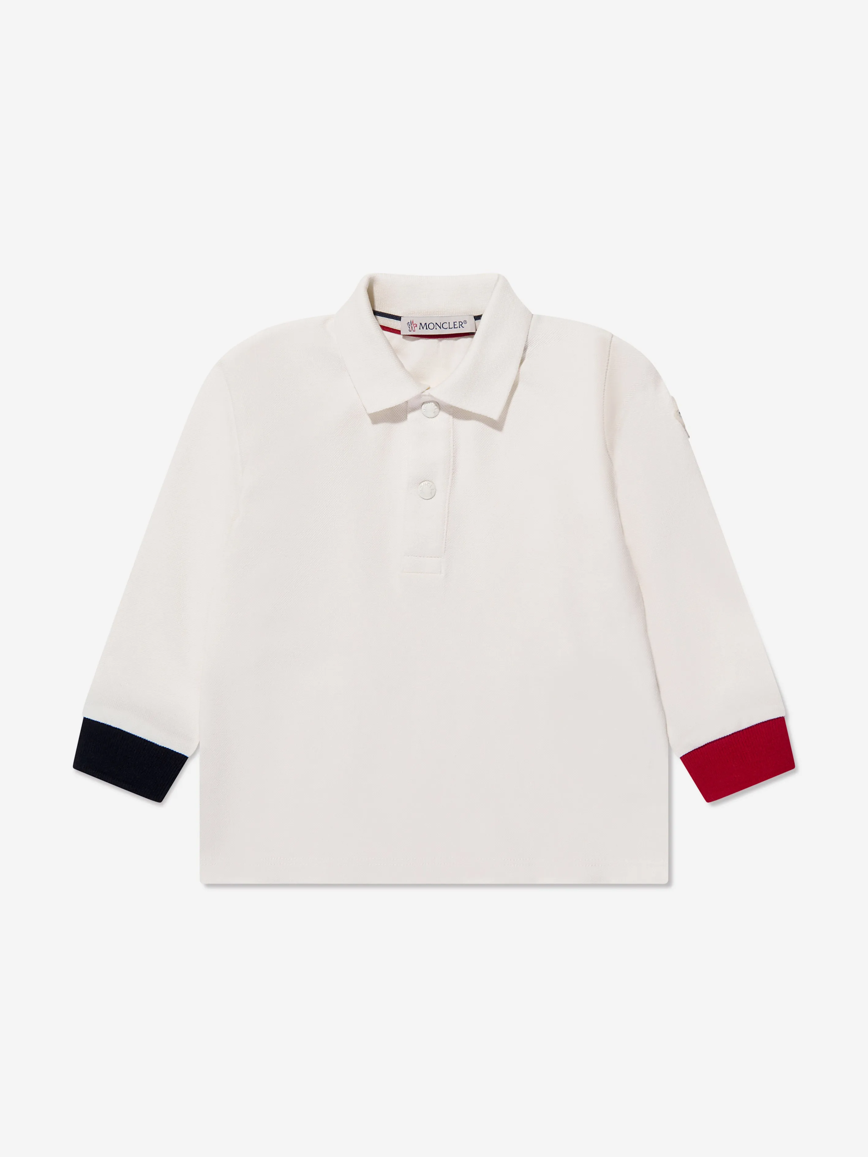 Moncler Enfant Baby Boys Long Sleeve Polo Shirt in Ivory