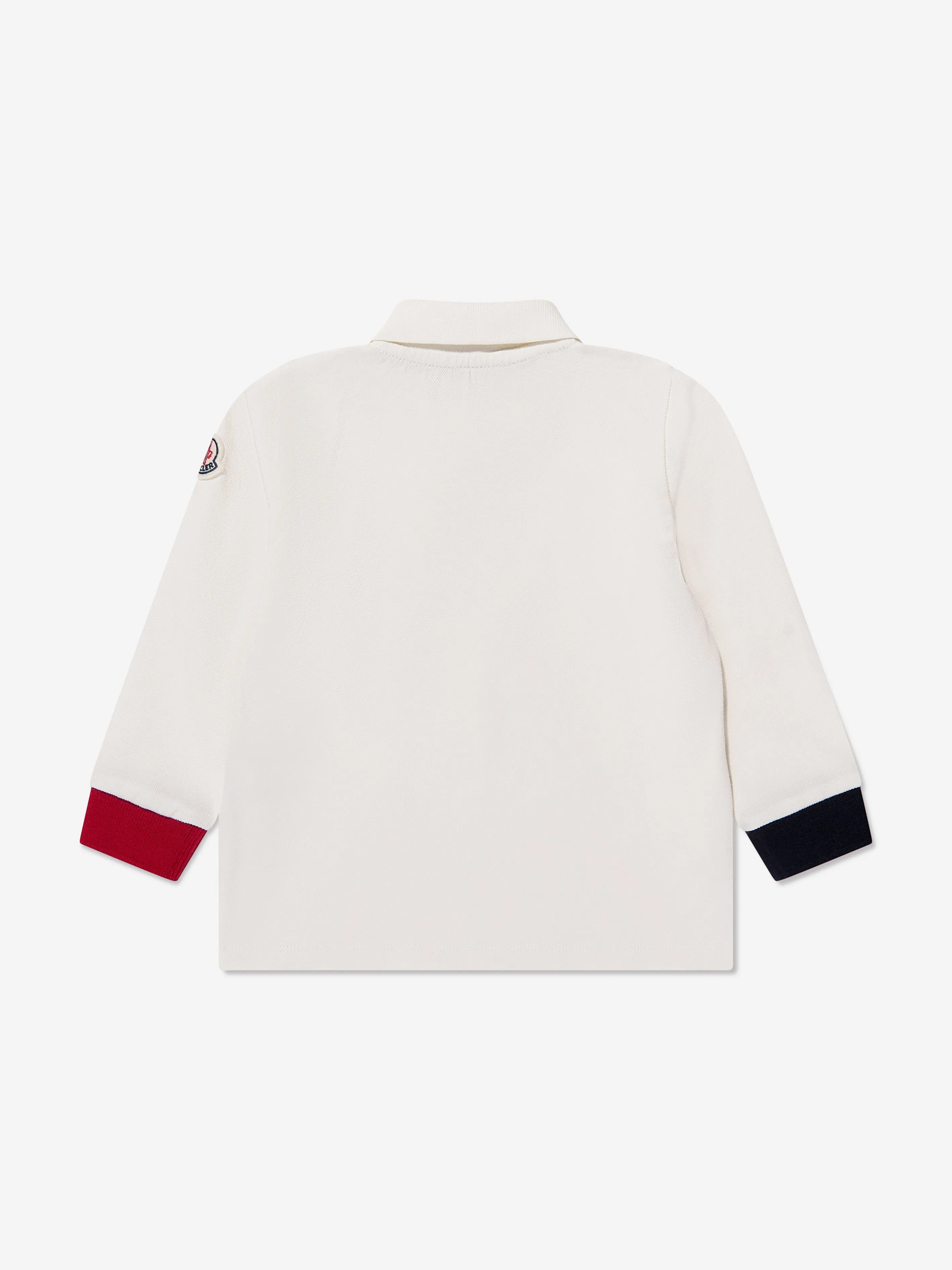 Moncler Enfant Baby Boys Long Sleeve Polo Shirt in Ivory