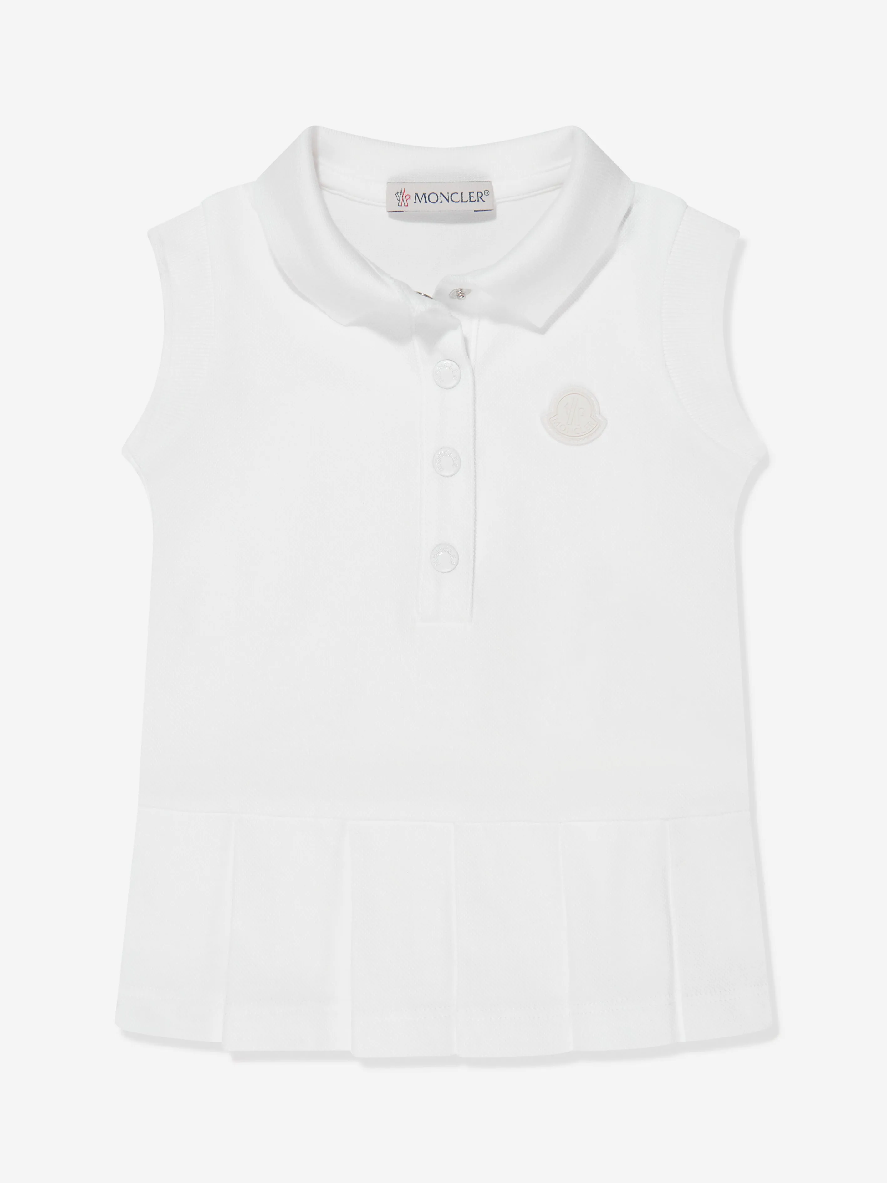 Moncler Enfant Baby Girls Sleeveless Polo Dress in White