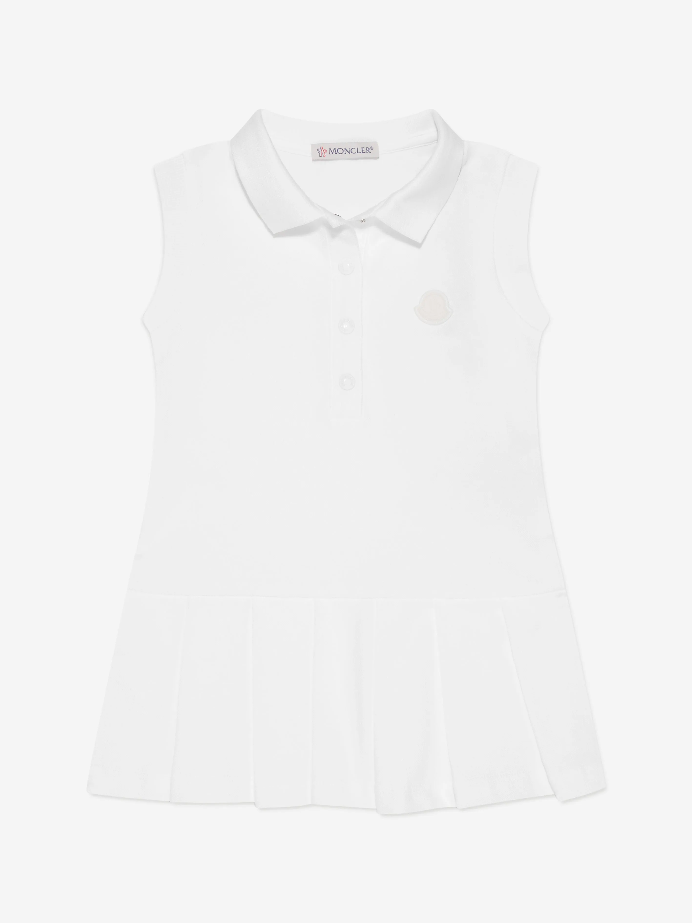 Moncler Enfant Baby Girls Sleeveless Polo Dress in White