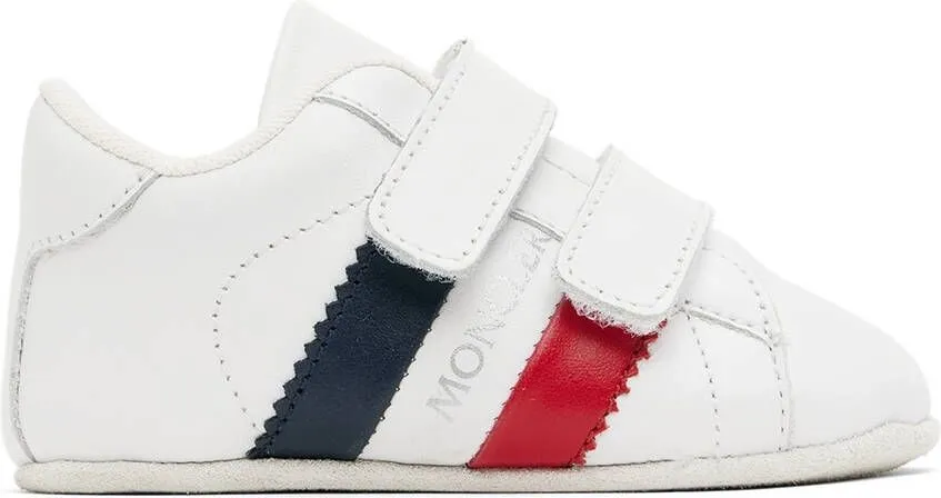 Moncler Enfant Baby White Stripe Sneakers