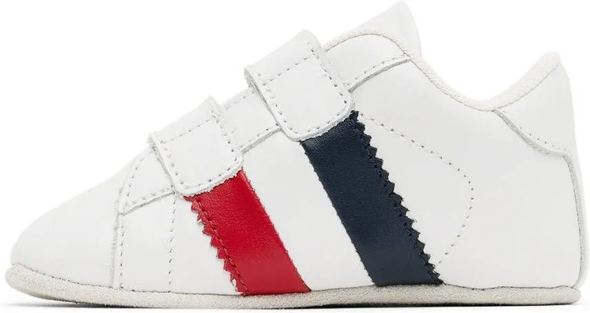 Moncler Enfant Baby White Stripe Sneakers