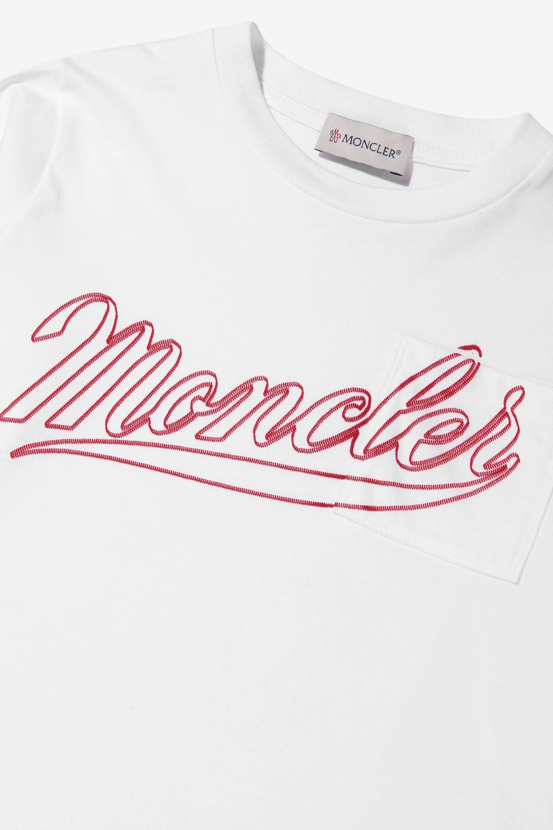 Moncler Enfant Boys Long Sleeve Logo T-Shirt in White