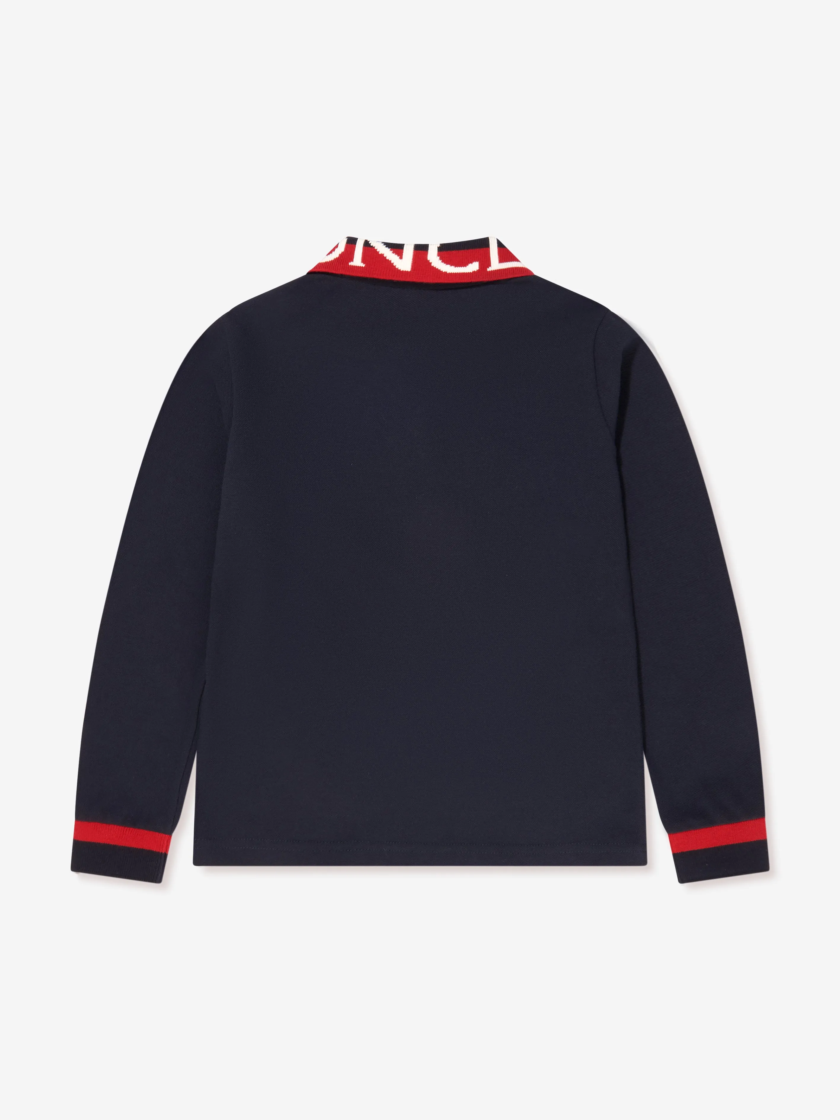 Moncler Enfant Boys Long Sleeve Polo Shirt in Navy