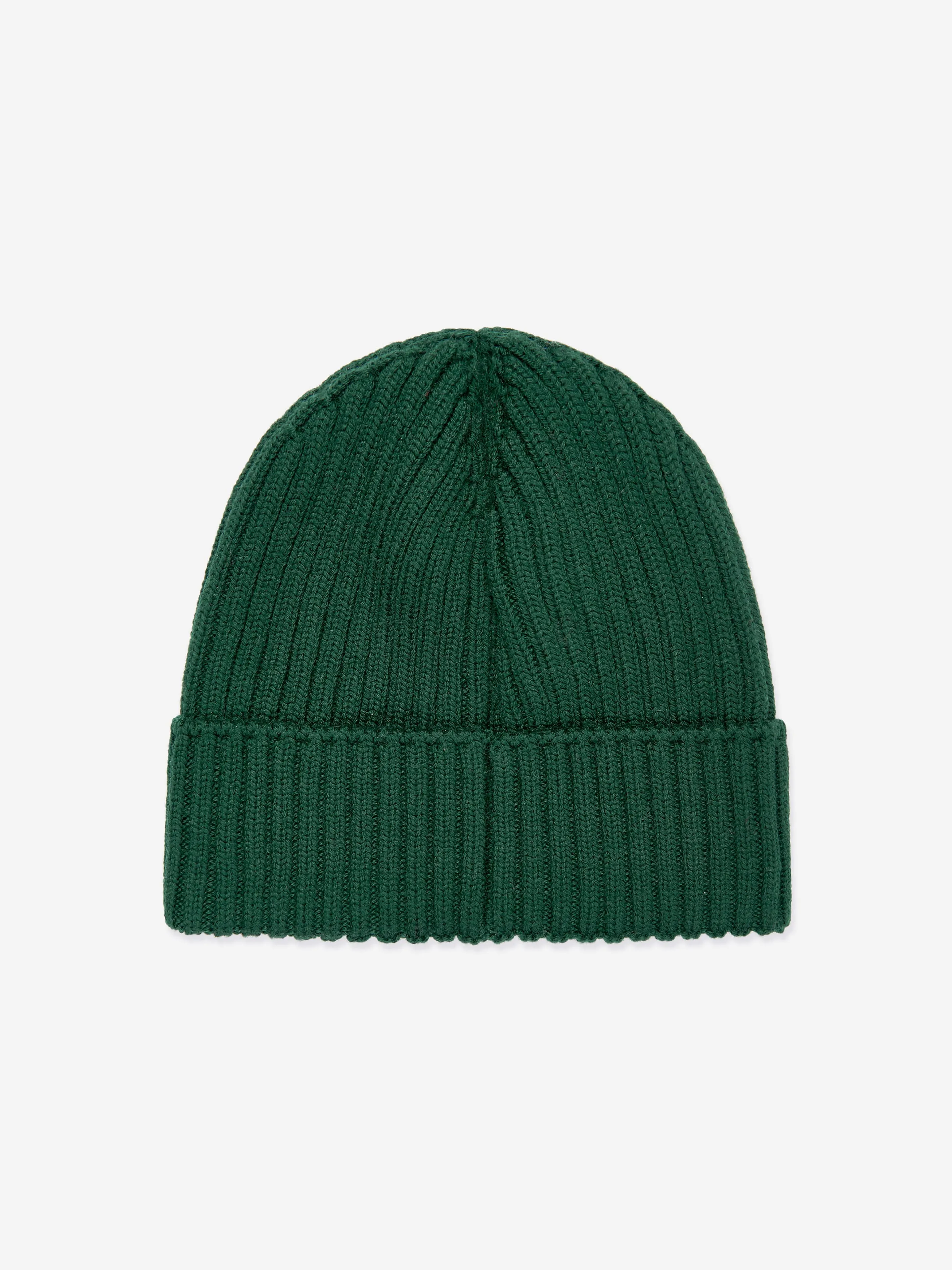 Moncler Enfant Boys Wool Beanie Hat in Green