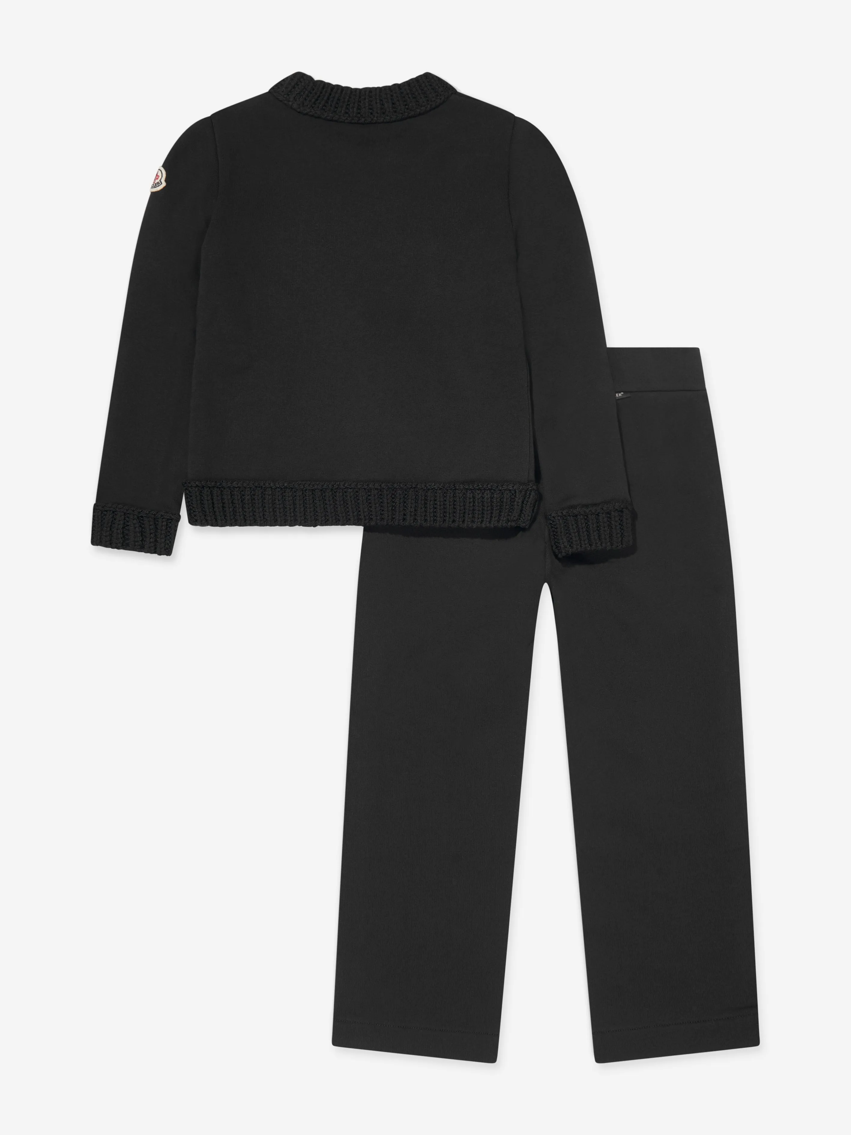 Moncler Enfant Girls Knitted Trouser Set in Black