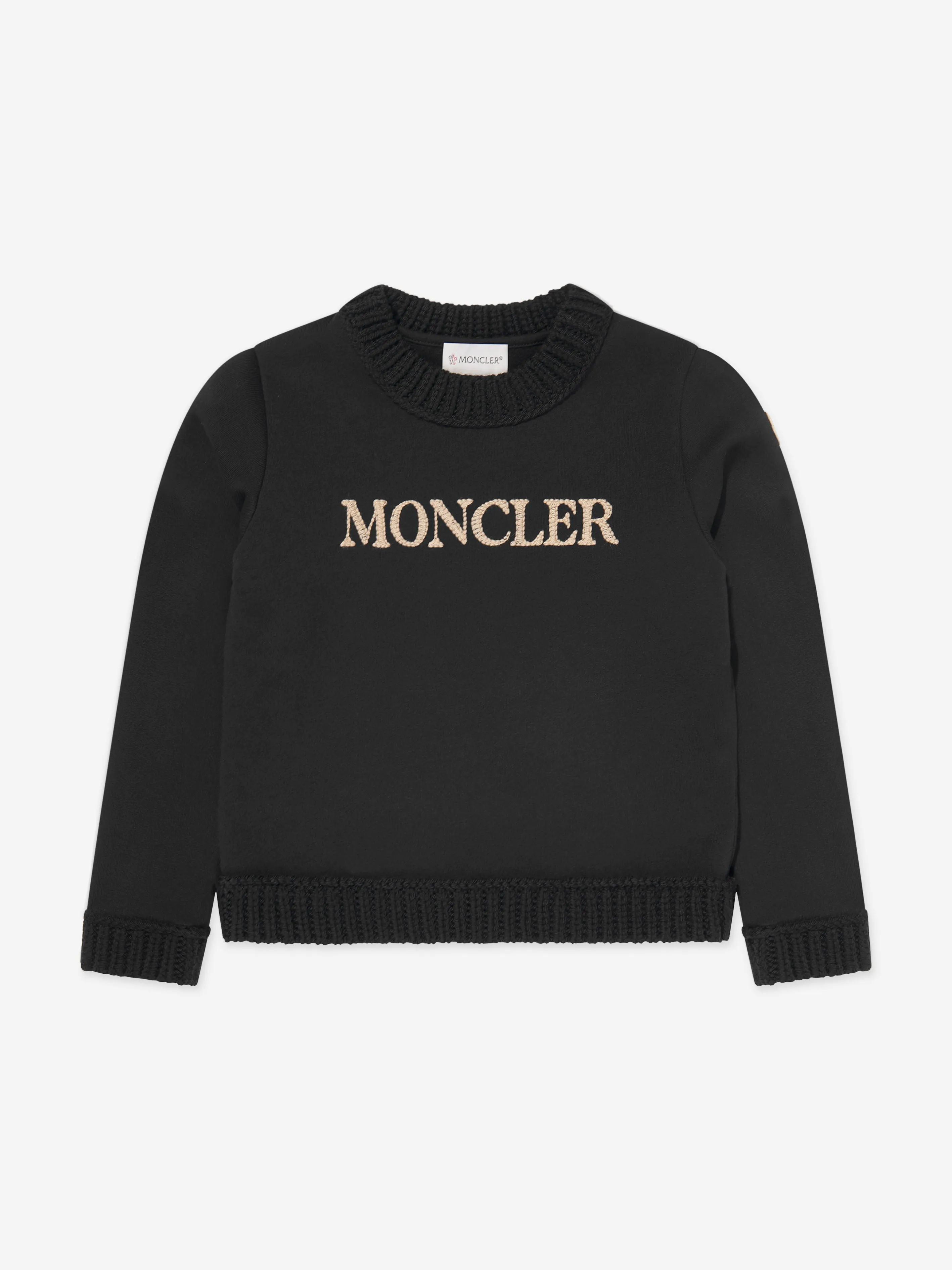 Moncler Enfant Girls Knitted Trouser Set in Black