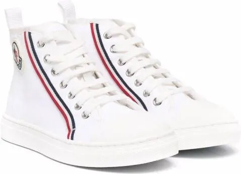 Moncler Enfant high-top lace-up trainers White