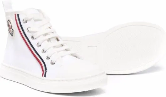 Moncler Enfant high-top lace-up trainers White