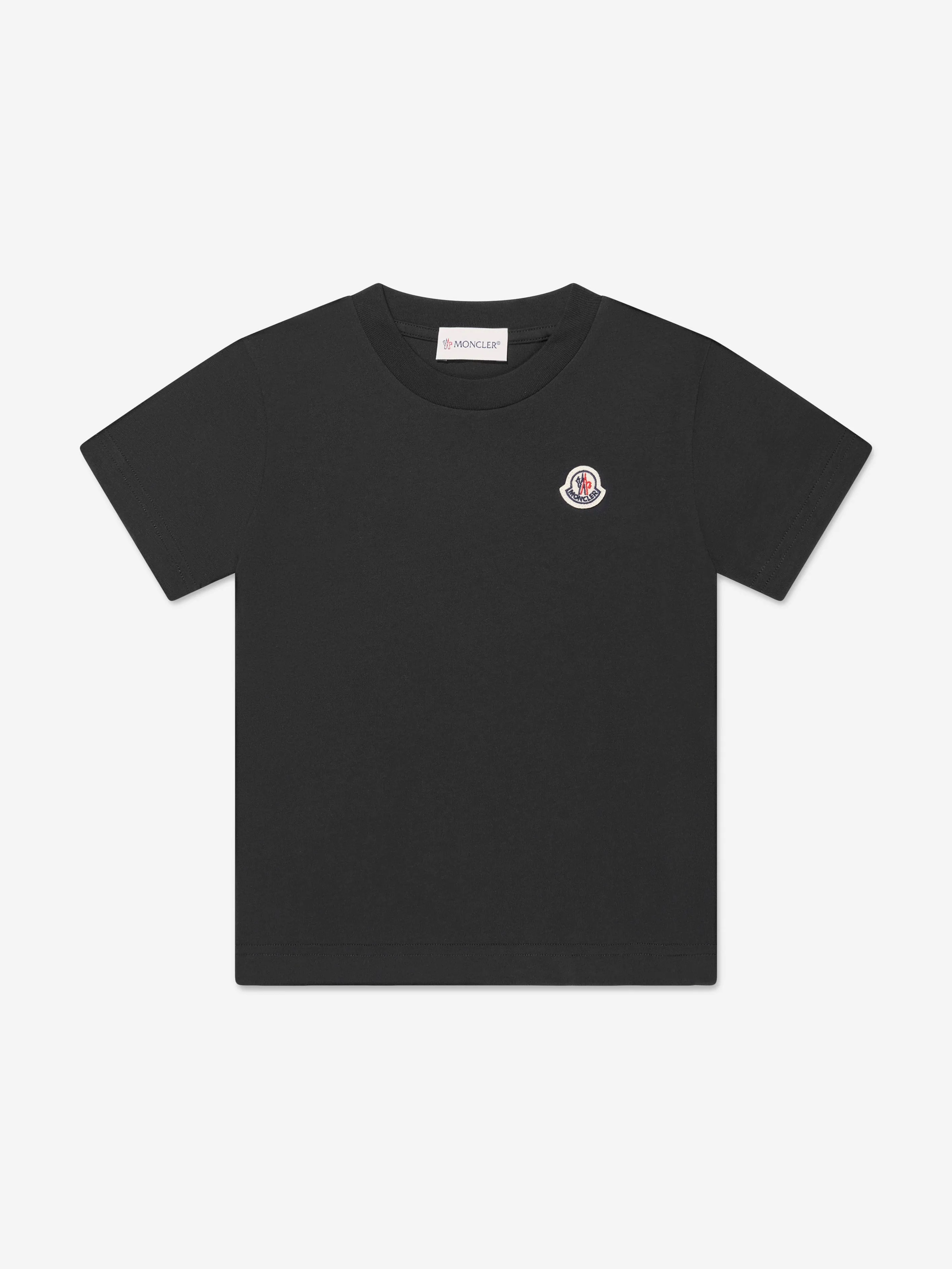 Moncler Enfant Kids Logo T-Shirt in Black