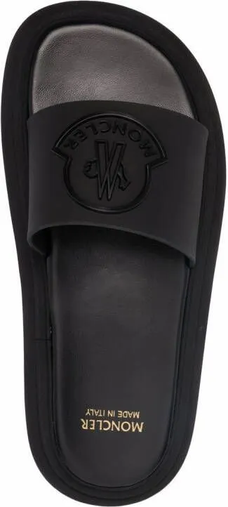 Moncler Jeanne logo-embossed slides Black