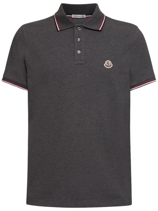 Moncler   Logo patch cotton polo shirt 