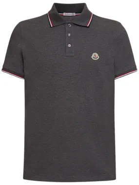 Moncler   Logo patch cotton polo shirt 