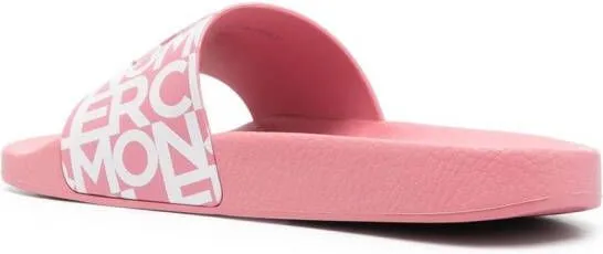 Moncler logo-strap slides Pink