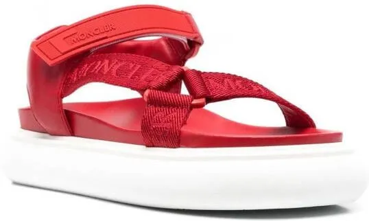 Moncler multi-strap flatform sandal Red