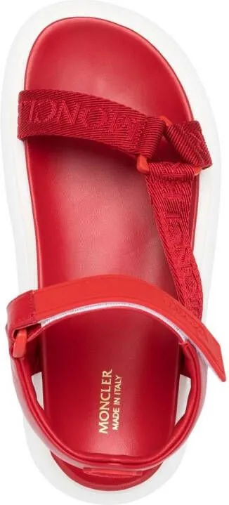 Moncler multi-strap flatform sandal Red