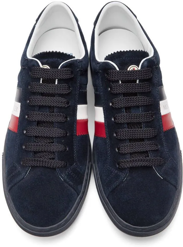 Moncler Navy Suede New Monaco Sneakers