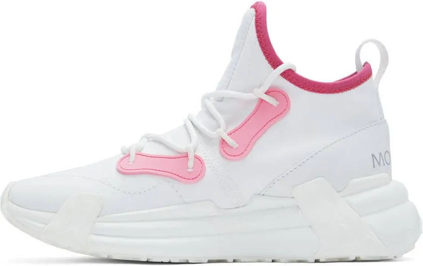 Moncler White & Pink Lunarove Sneakers