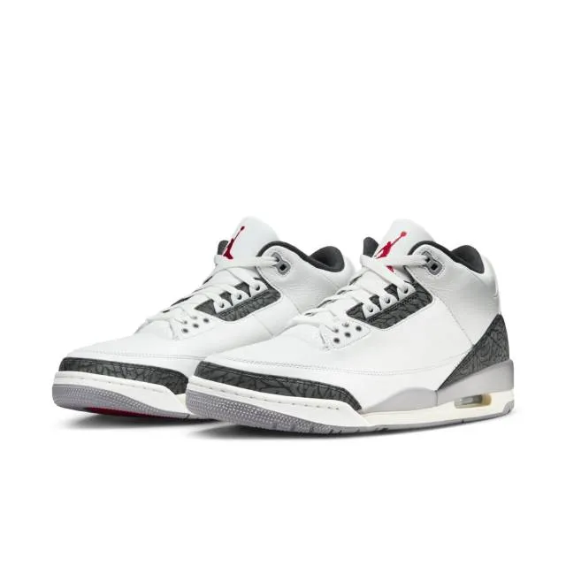 Nike air jordan 3 retro (cement grey/ summit white/ fire red/ cement grey/ black) men us 8-13 ct8532-106