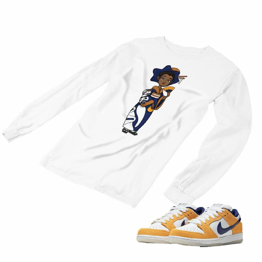 Nike SB Dunk Laser Orange Matching Custom Designed Long Sleeve T shirt ND 1-3-19