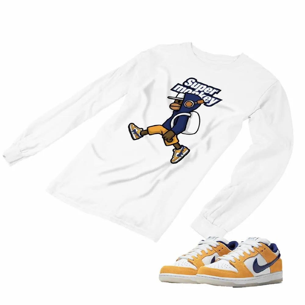 Nike SB Dunk Laser Orange Matching Custom Designed Long Sleeve T shirt ND 1-3-8